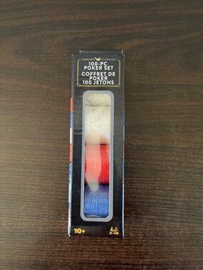 NIP Cardinal Classics 100 Piece Set Poker Chips White Red Blue